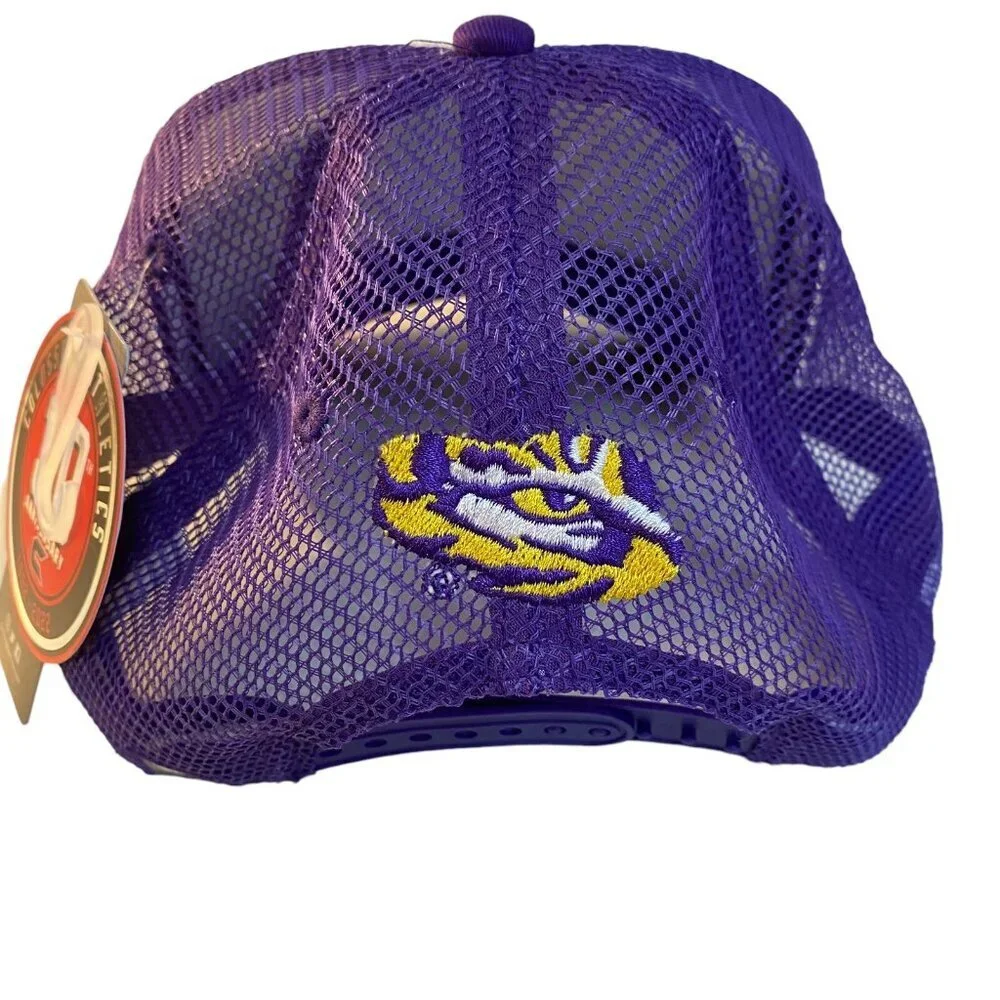 LSU NEW Snapback Trucker Hat Colosseum Athletics Collegiate License Black Purple